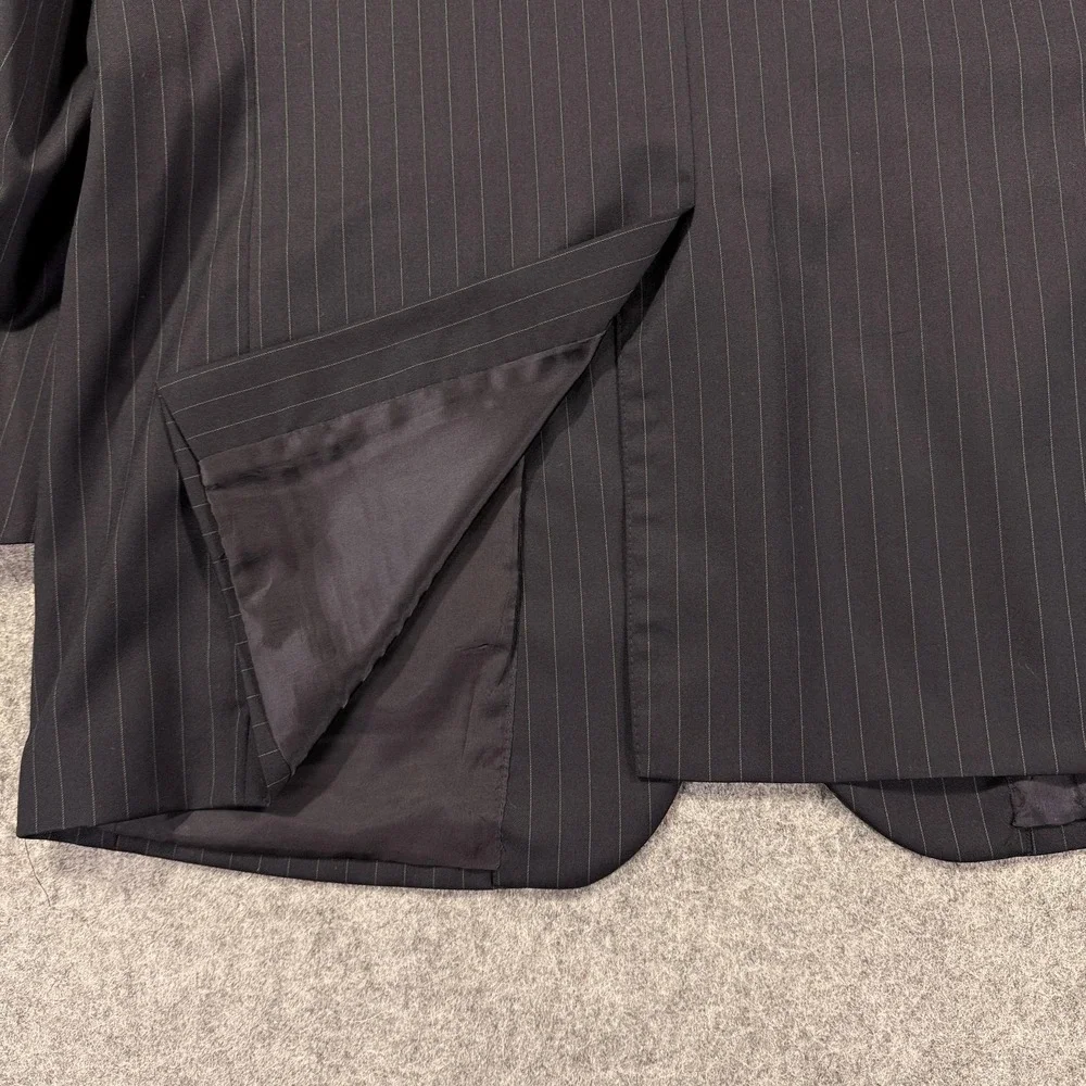 Brooks Brothers 1818 Madison Suit Jacket Mens 43R Navy Blue Pinstripe Two Button